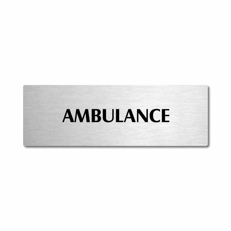 Ambulance, stříbrná popiska na dveře